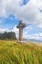 Isle of Mull, Scottish Highlands, Hebrides, UK. A Celtic cross
