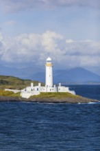 Isle of Mull, Scottish Highlands, Hebrides, UK. A Lighthouse at the Isle of Mull