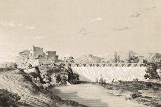 Waterfall of Bend-Amir or the Fall of Bend-Amir, historical dam or water outlet near Persepolis,
