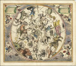 Celestial map entitled Hæmisphærium Stellatum Boreale Antiqvum, The Northern Stellar Hemisphere of
