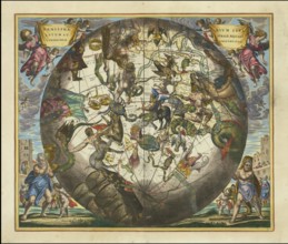 Ancient star map, specifically a depiction of the southern hemisphere, Haemisphaerium Stellatum