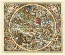 Sky map titled Coeli Stellati Christiani Haemisphaerium Prius, First Hemisphere of the Christian