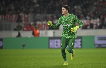 Goal celebration goalkeeper Marvin Keller BSC Young Boys Bern (01) Football, UEFA EUROPA LEAGUE,