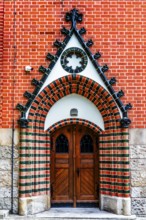 Post office, neo-gothic brick building, 1903, Gliwice, Poland