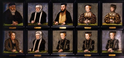 Portrait miniatures of the Jagiellon family, 1555, Sigismund I, Bona Sforza, Sigismund II August,