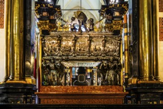 Mausoleum of St. Stanislaw, Krakow Bishop and Patron of Poland, 11th century, canopy with gilded