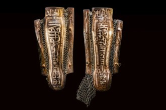 Pair of steel and silver greaves (buturluks), Turkey 16th century, Wawel Royal Castle, former