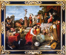 Painting Allegory of Favourable Destiny, by Frans Francken the Younger, 1627, example of Flemish
