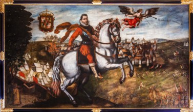 Equestrian portrait of King Sigismund III in front of Smolensk Fortress during the Polish-Russian