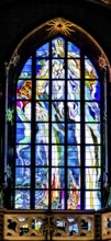 Stained glass window God the Father — Become of Wyspianski, Franciscan Church, 1249, Krakow, Poland