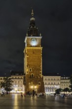 Town Hall Tower on Rynek, rest of the town hall built in the 13th century, Rynek with Cloth Halls,