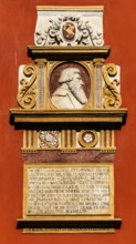 Memorial plaque at St. Mary's Basilica for Iacobus Galer, a distinguished physician and surgeon