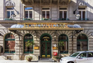 Hotel Francuski, details of the old town lanes, Krakow, Poland