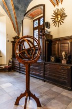 Armillary sphere in the old library, Collegium Maius oldest building of the Jagellonian University,