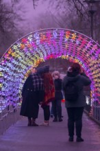 Park lights, events in winter, in the Grugapark in Essen, many different light installations,
