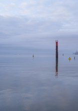 View across the Weser estuary towards the North Sea, Bremerhaven, Bremen, Germany