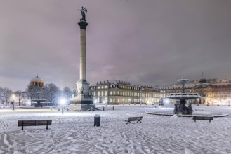 Winter in Stuttgart. It snowed overnight and the city is wintry white early in the morning.