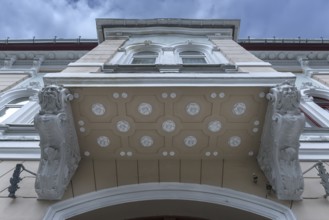 Bay window of a historic 19th century house, Cluj-Napoca, Transylvania, Romania