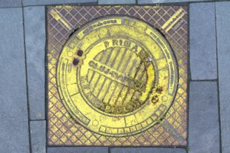 Manhole cover of the city of Cluj-Napoca, Transylvania, Romania