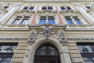 19th century decorative house facade, Cluj-Napoca, Transylvania, Romania