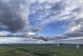 Rain clouds (Nimbostratus) over Bulgaria, from an aeroplane, Transylvania, Romania