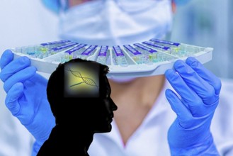 Symbol, DNA research, science, medicine, future, future, engineer, technician, cyber robot, young