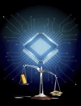 Symbolic photo, microchip better than gold, supply bottleneck, chip mass buying, computer industry,