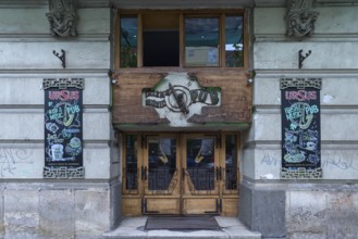 Entrance of an Irish & music pub, Cluj-Napoca, Transylvania, Romania