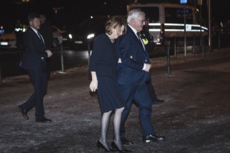 Frank-Walter Steinmeier with woman Elke Büdenbender arriving for dinner in honor of the Honorary
