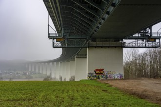 The Mintarder Ruhr Valley Bridge, A52 motorway bridge between Essen and Düsseldorf, longest steel