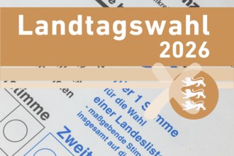 (Photo montage) Logo of the Baden-Württemberg state election on a ballot paper