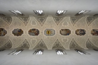 Baroque stitched vaulting in the central nave of Radolfzeller Münster, Radolfzell am Lake