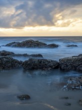 Sunrise on the beach, coast near Sadah, Oman