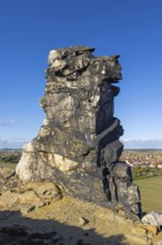 Teufelsmauer, Devil's Wall, eroded sandstone rock formation Mittelsteine near Weddersleben in the