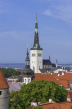 Spire of the Baptist St. Olaf's Church, Oleviste kirik in the Old Town of the city Tallinn in