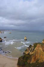 Rocky coast, Praia do Camilo, Lagos, Algarve, Portugal