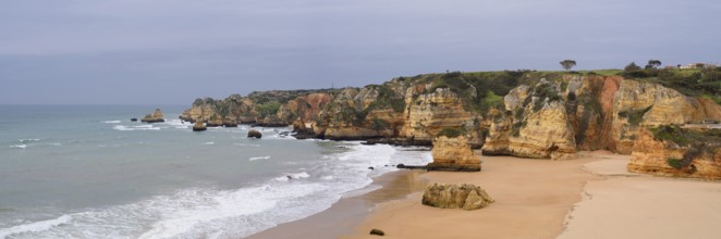 Beach and rocky coast, Praia Dona Ana, Lagos, Algarve, Portugal
