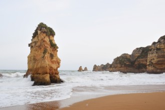 Rocks on the beach, Praia Dona Ana, Lagos, Algarve, Portugal