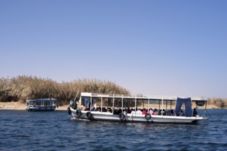 Sightseeing boat on the Nile, Aswan, Egypt