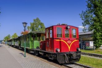 Historische Chimseebahn, Stock, Bootsanlegestelle, Prien, Chiemgau, Upper Bavaria, Bavaria, Germany