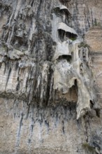 Natif waterfall, limestone deposits, Oman