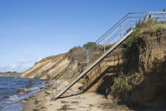 Stairway to the cliffs, Klein Zicker, Mönchgut, Rügen island, Baltic Sea, Mecklenburg-Western