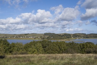 View from Klein Zicker to Gross Zicker, Mönchgut, Rügen Island, Baltic Sea, Mecklenburg-Western