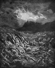 The inhabitants of Judah keep an eye out for the enemy army, but they only see bodies lying on the