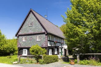 A heritage-protected building in Herrnhut, Berthelsdorf district, Upper Lusatia, Saxony, Germany