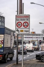 Information on bridge damage to a road bridge over a railway line, weight limit, axle load