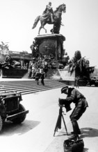 A photographer at the Kaiser Wilhelm Memorial, Mitte, June 1945, Berlin, Germany