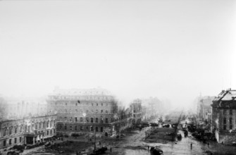 2.5.1945, Pariser Platz photographed from the Brandenburg Gate. Mitte, Berlin, Germany