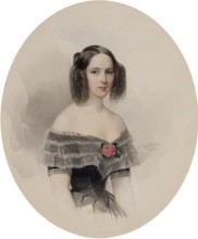 Alexander Pushkin (1799-1837), portrait of his woman Natalya Pushkina, Russian writer, historical