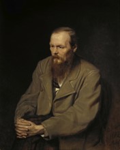 Fyodor Mikhailovich Dostoevsky (1821 - 1881), portrait by Vasily Perov 1872, Russian writer,
